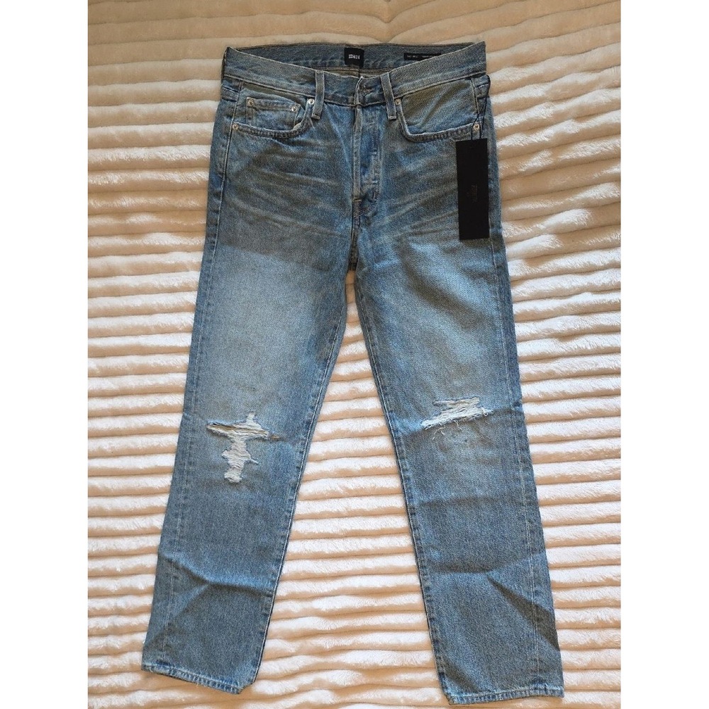 Edwin Kali Ankle Vintage Straight Jeans Mission Wash Distressed Denim EW2030HBT